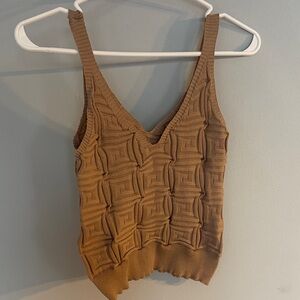 SHEIN Brown Geometric Textured Camisole